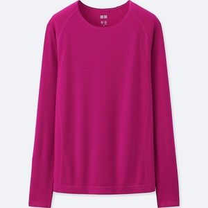 Uniqlo Airism Seamless Long Sleeve Hot Pink XS